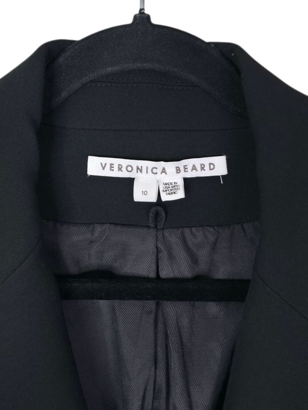 Veronica Beard Miller Blazer Black Silver Double Breasted Dickey Jacket Size 10 - Picture 4 of 13